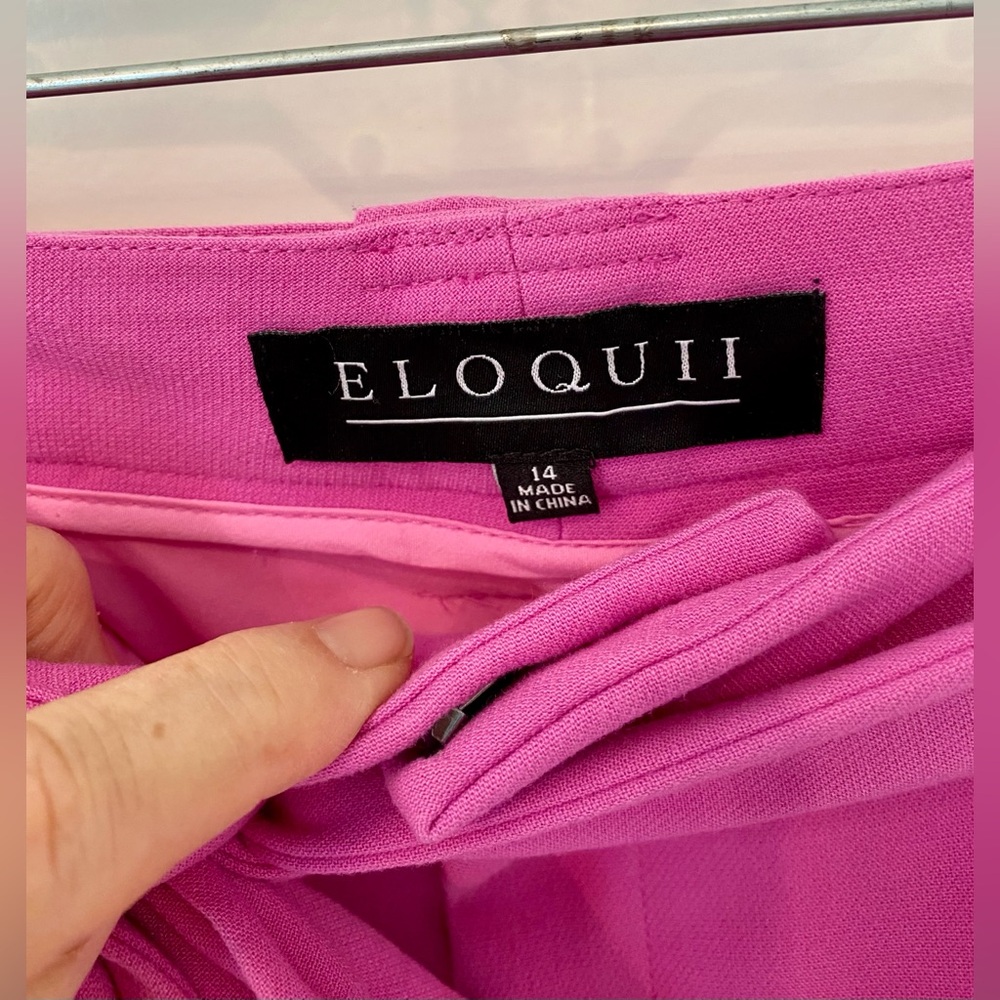 Eloquii Pink Ruffle Trimmed Shorts with Coordinating Tie Belt Size 14 - Picture 8 of 12